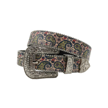 Silver buckle Sleek Strap p With Silver Studded Rhinestone Belt