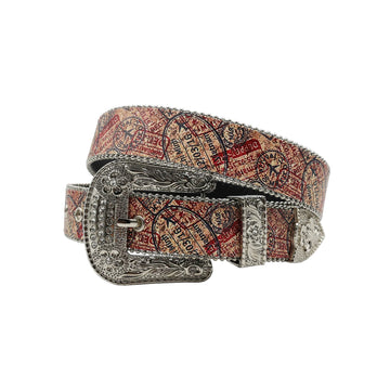 Silver Buckle Unique Strap p With Silver Studdent Rhinestone Belt