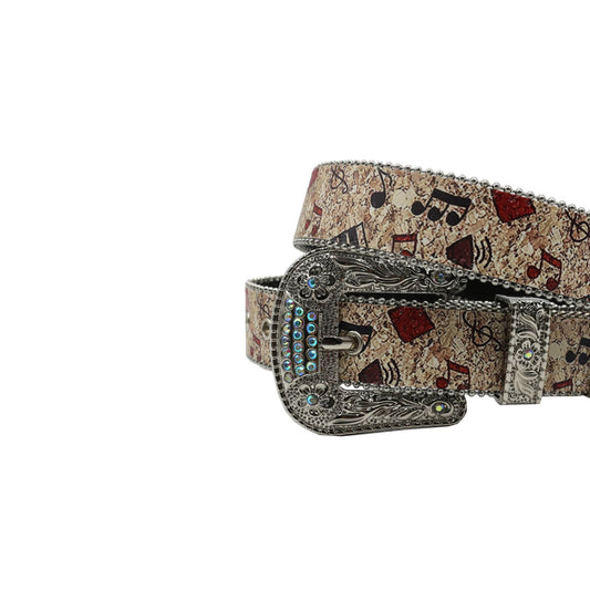 Silver Buckle Glamorous Strap p With Blue Studdent Rhinestone Belt