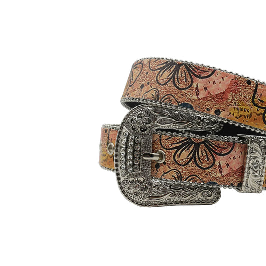 Wide Buckle Sparkle Strap p With Silver Studdent Rhinestone Belt